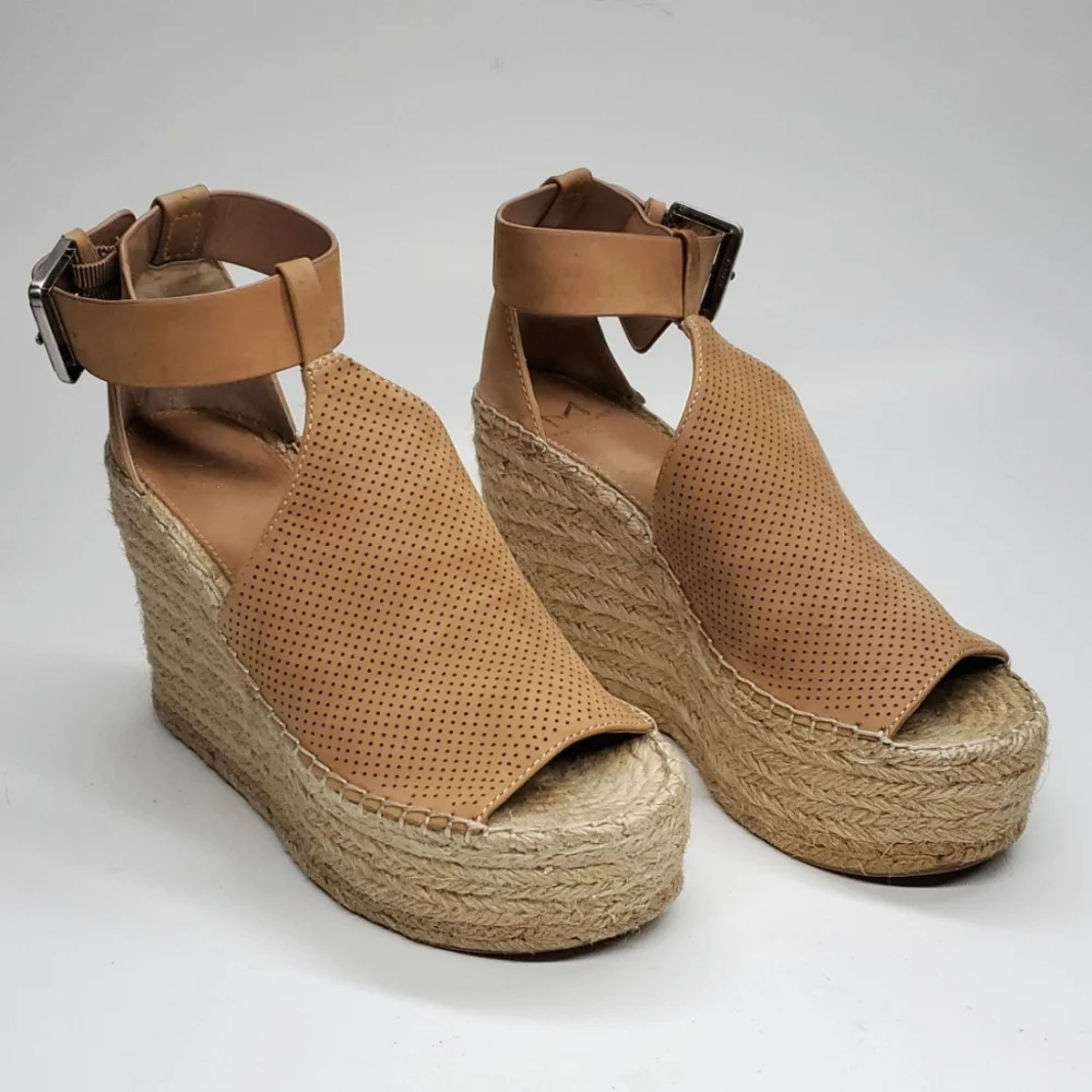 Marc Fisher MLANNIE Ankle Strap Platform Espadrilles 6M